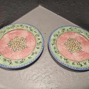Watercolors by Sango Blueberry Sky 3000 2 Salad Plates 7 7/8"  by Sue Zipkin